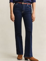 GANT Blue Slim Fit Flare Stretch Denim Jeans - Image 1 of 8