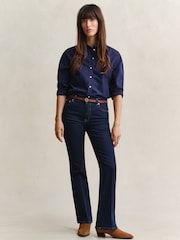 GANT Blue Slim Fit Flare Stretch Denim Jeans - Image 3 of 8