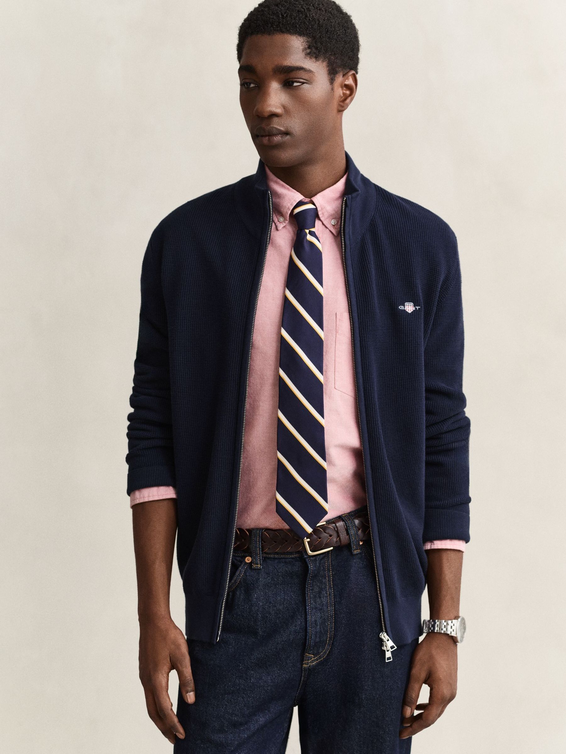 Comprar Azul - GANT Micro Textured Zip Through Cardigan from Next