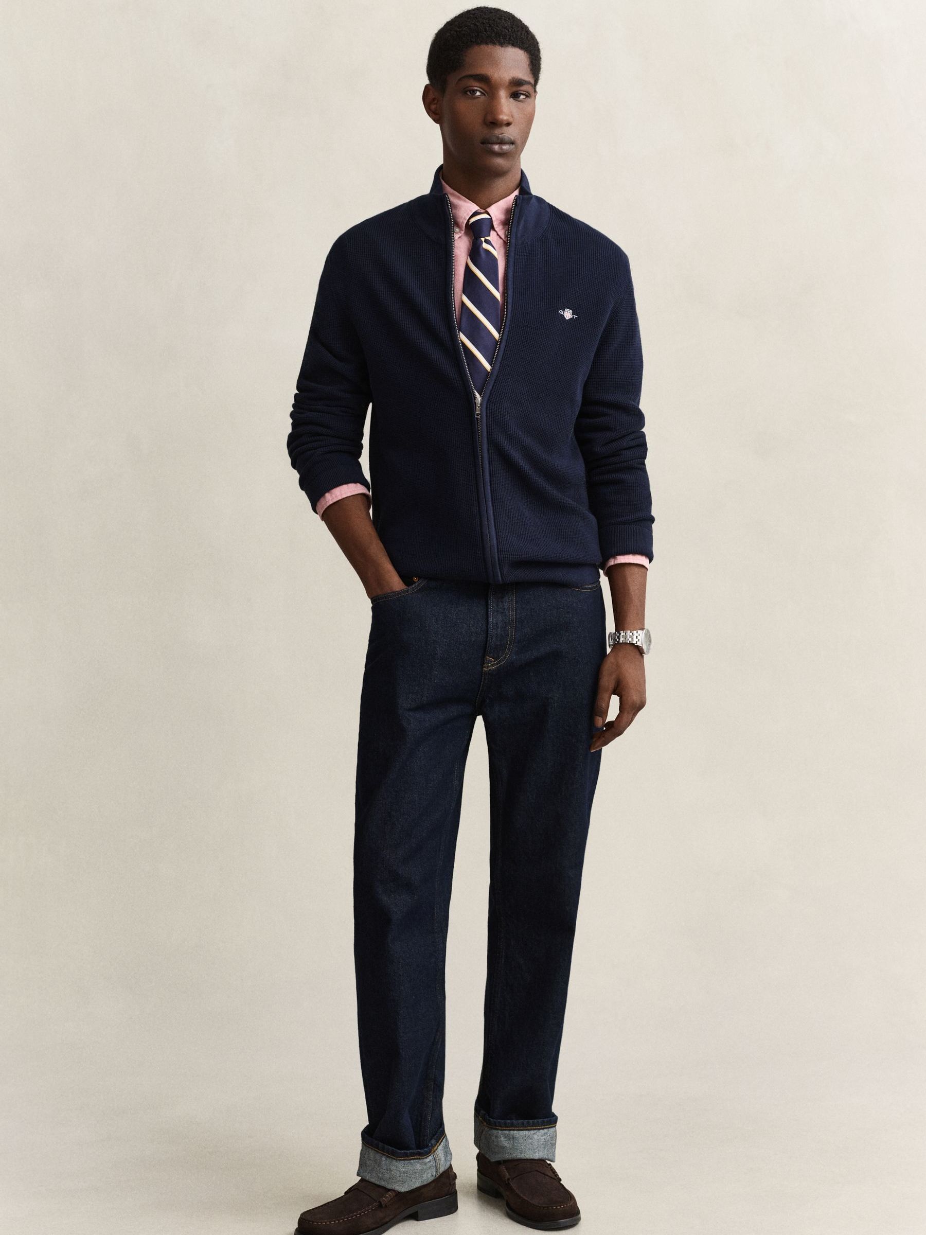 Comprar Azul - GANT Micro Textured Zip Through Cardigan from Next
