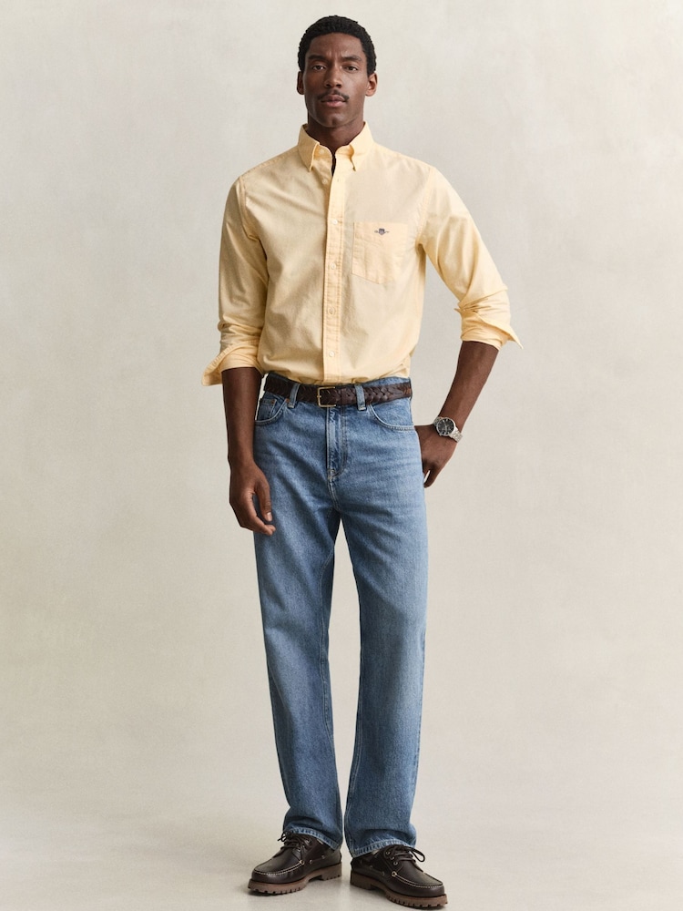 GANT Yellow Classic Oxford Shirt - Image 2 of 7 GANT Yellow Classic Oxford Shirt - Image 2 of 7