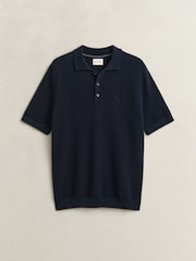 Plavo - Polo majica od pamučne teksture GANT - Slika 5 od 5
