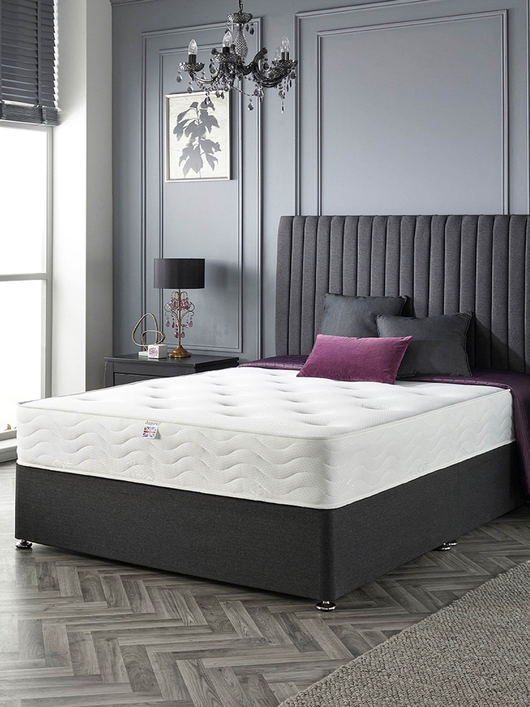 Aspire Furniture Unisex White 1000 Tufted Pocket+ Mattress