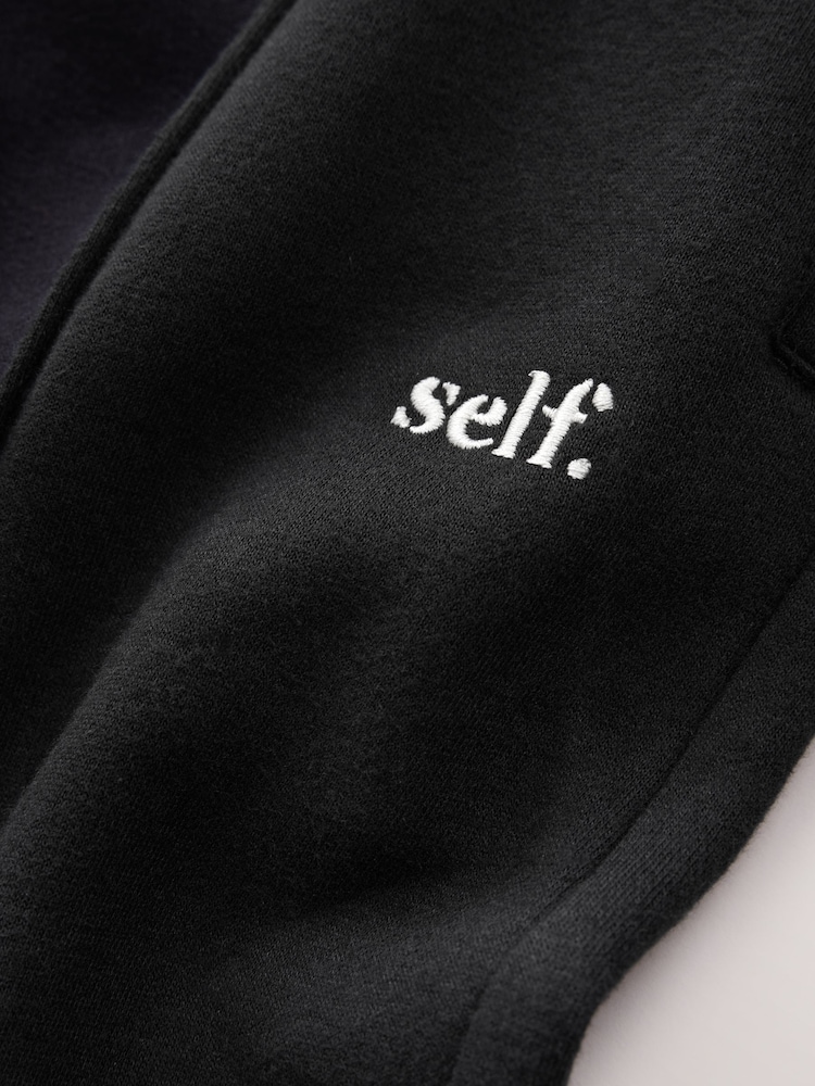 self. Black Wide Leg Joggers - Image 3 of 3