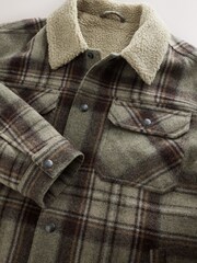 Neutral Borg Lined Trucker Jacket With Wool - Image 11 of 12