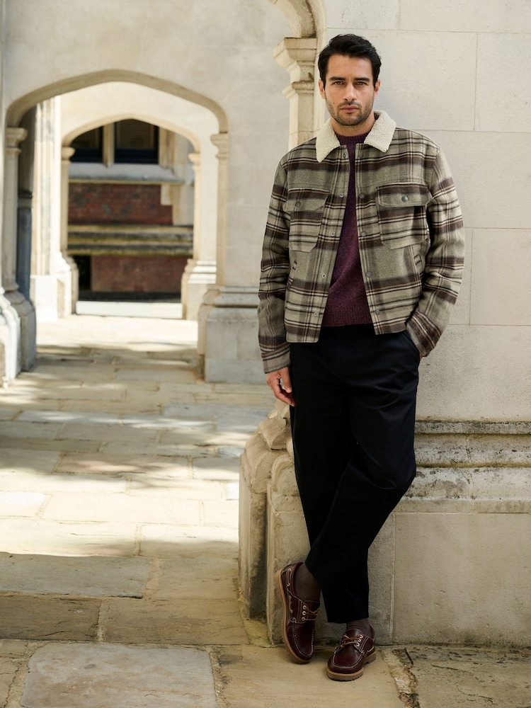 Neutrální - Borg Lined Trucker Jacket With Wool - Obrázek 2 z 7