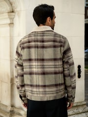 Neutrální - Borg Lined Trucker Jacket With Wool - Obrázek 3 z 7