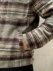 Neutrální - Borg Lined Trucker Jacket With Wool - Obrázek 5 z 7