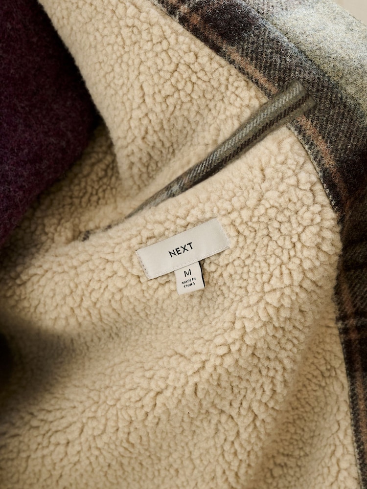 Neutrální - Borg Lined Trucker Jacket With Wool - Obrázek 7 z 7