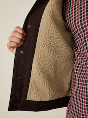 Brown Canvas Trucker Borg Lined Jacket - Image 6 of 7