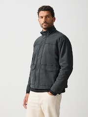 Black Cotton Borg Lined Shacket - Image 1 of 14