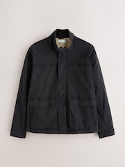 Black Cotton Borg Lined Shacket - Image 10 of 14