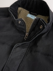 Black Cotton Borg Lined Shacket - Image 12 of 14