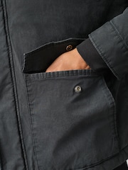 Black Cotton Borg Lined Shacket - Image 7 of 14
