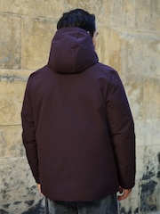 Burgundy Red Shower Resistant Borg Lined Parka Jacket - Image 2 of 7