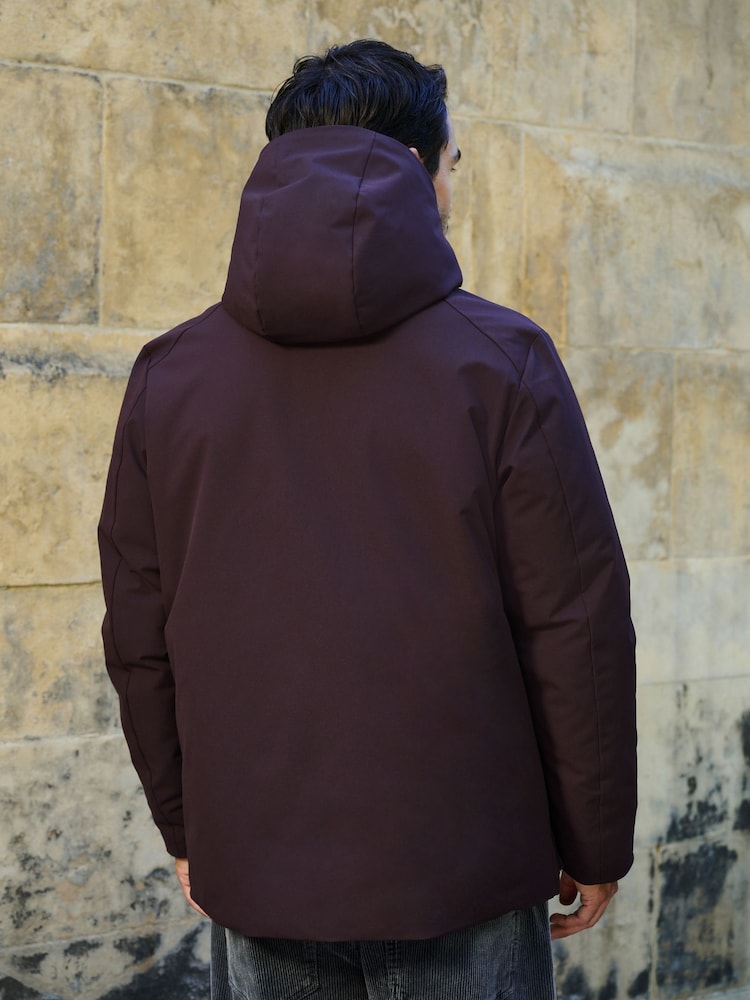 Burgundy Red Shower Resistant Borg Lined Parka Jacket - Image 2 of 7 Burgundy Red Shower Resistant Borg Lined Parka Jacket - Image 2 of 7