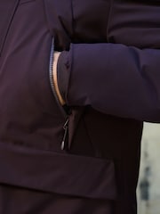 Burgundy Red Shower Resistant Borg Lined Parka Jacket - Image 5 of 7