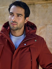 Orange Shower Resistant Borg Lined Parka Jacket - Image 4 of 8