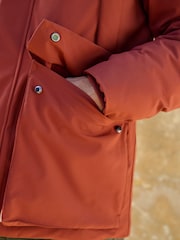 Orange Shower Resistant Borg Lined Parka Jacket - Image 7 of 8