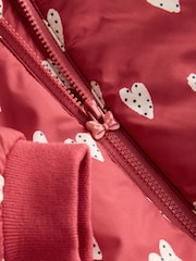 Cœur rouge et blanc imprimé - Veste matelassée à capuche pour bébé (0 mois à 2 ans) - Image 4 sur 5