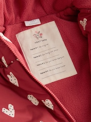 Cœur rouge et blanc imprimé - Veste matelassée à capuche pour bébé (0 mois à 2 ans) - Image 5 sur 5
