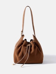 Mint Velvet Brown Mabel Suede Bucket Bag - Image 1 of 4