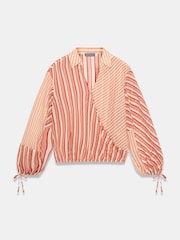 Mint Velvet Orange Striped Wrap Shirt - Image 7 of 8