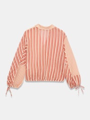 Mint Velvet Orange Striped Wrap Shirt - Image 8 of 8
