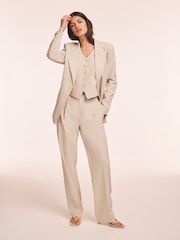 Mint Velvet Grey Tapered Buckle Detail Trousers - Image 3 of 8