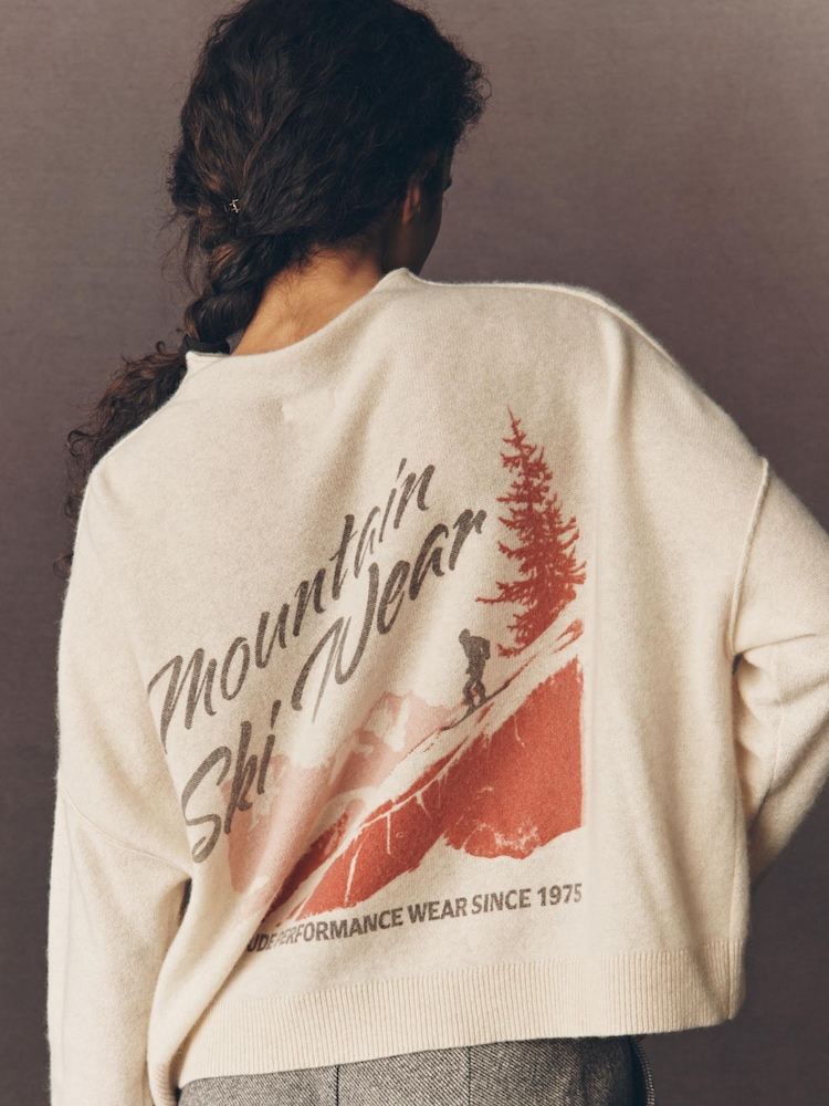 Anthropologie Alani Cashmere Mock Neck White Jumper - Image 2 of 4