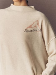 Anthropologie Alani Cashmere Mock Neck White Jumper - Image 4 of 4