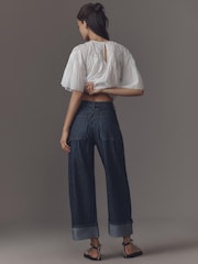 Anthropologie Pilcro High-Rise Carpenter Barrel Blue Jeans - Εικόνα 3 του 5