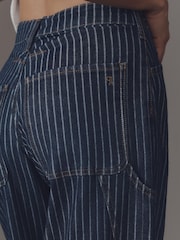 Anthropologie Pilcro High-Rise Carpenter Barrel Blue Jeans - Εικόνα 4 του 5