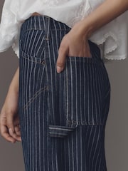 Anthropologie Pilcro High-Rise Carpenter Barrel Blue Jeans - Εικόνα 5 του 5