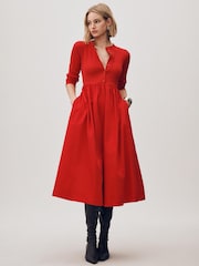 Anthropologie Maeve Long-Sleeve Twofer Cardigan Midi Dress - Image 1 of 3