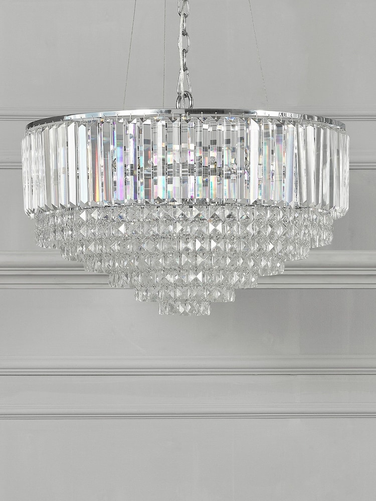 Laura Ashley Chrome Vienna Large Ceiling Light - Image 2 of 5