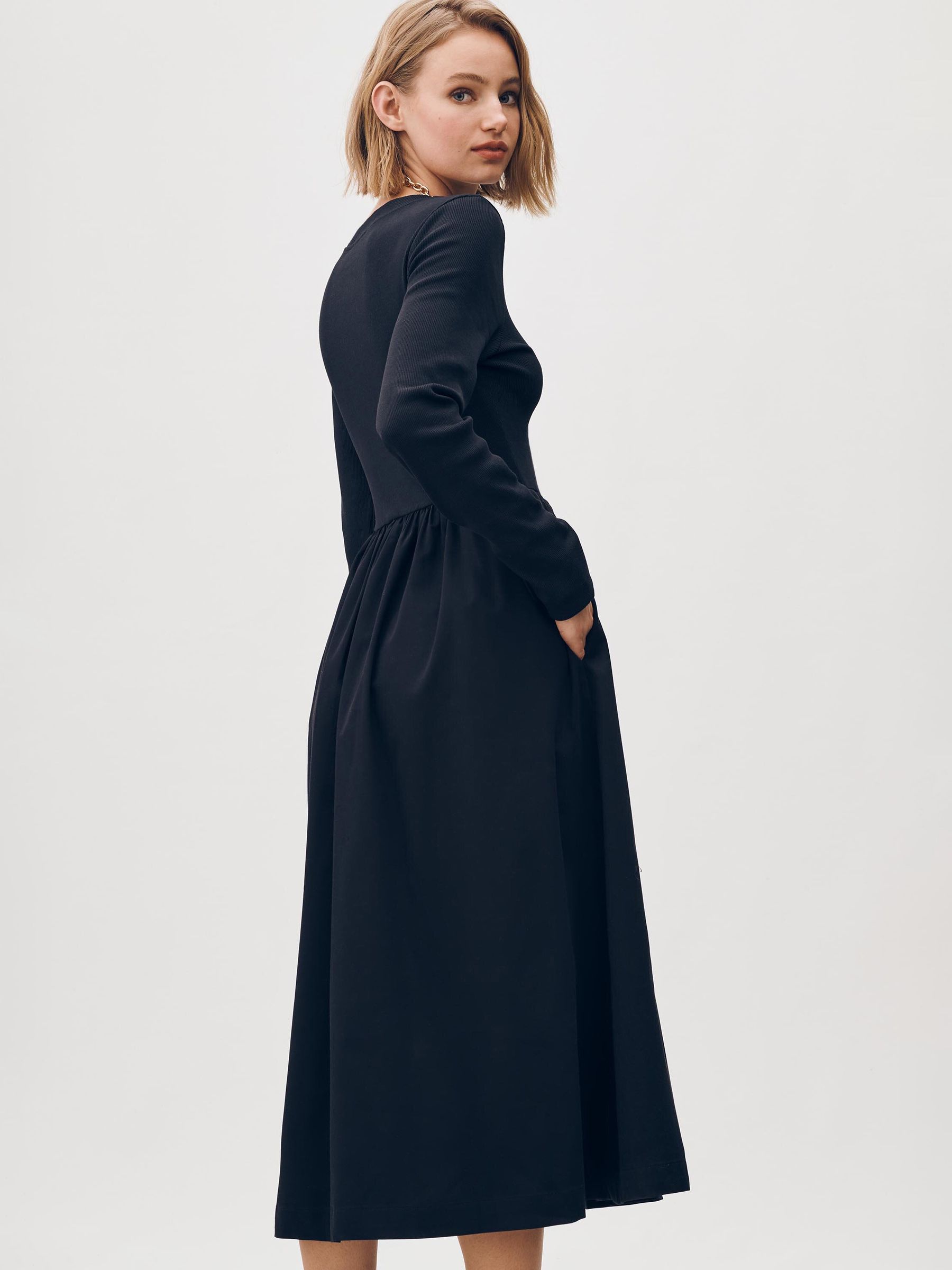 Buy Anthropologie Black Maeve Long-Sleeve Twofer Cardigan Midi