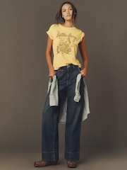 Anthropologie Pilcro Gilligan High-Rise Flare Blue Jeans - Image 1 of 4
