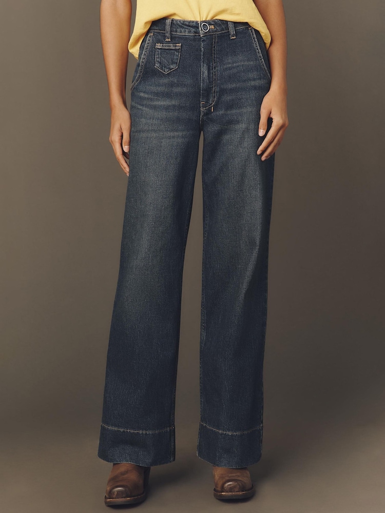 Anthropologie Pilcro Gilligan High-Rise Flare Blue Jeans - Image 2 of 4