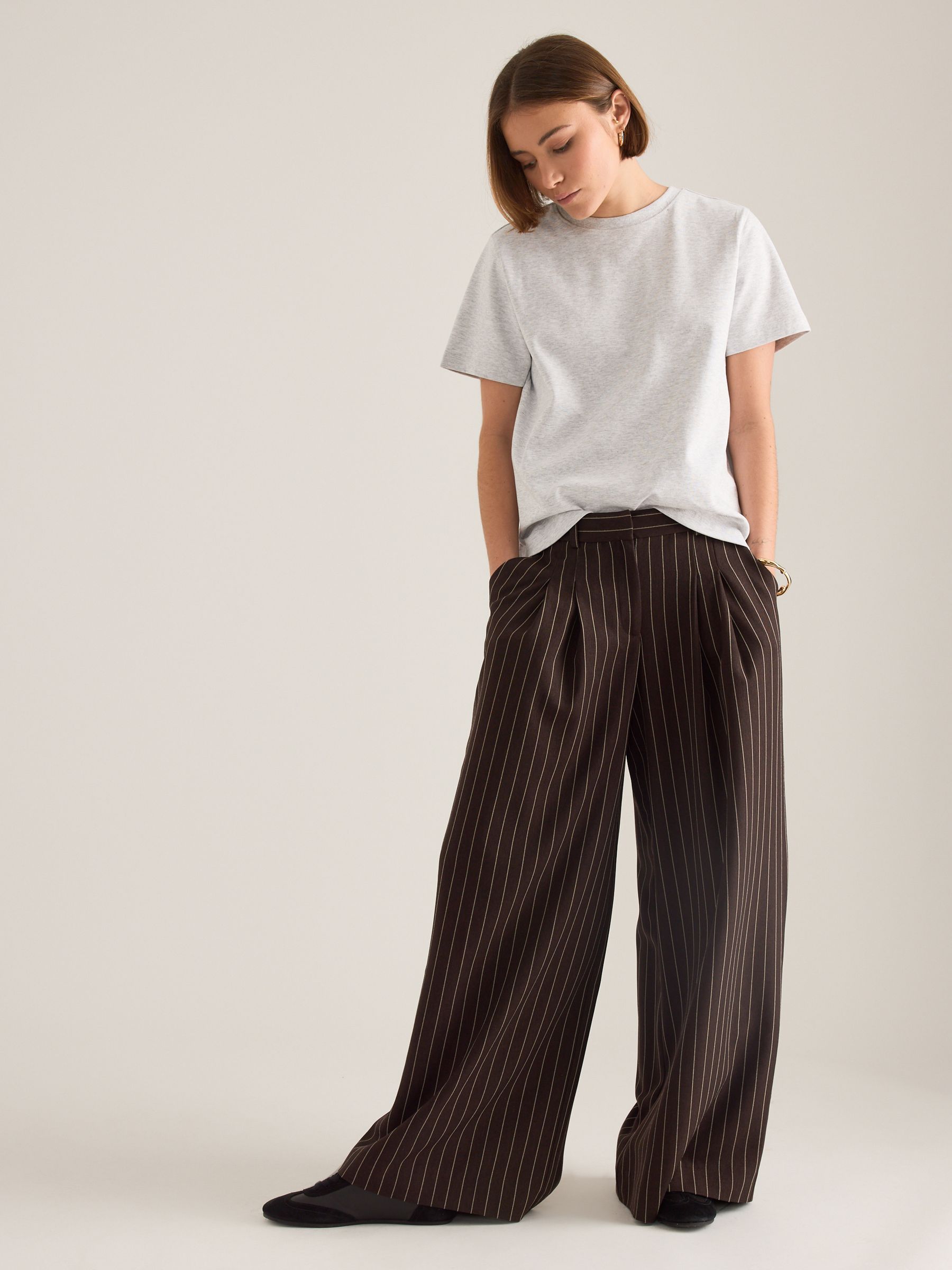 Buy Anthropologie Brown Maeve The Avery Pleated Trousers from Next USA