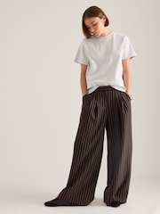 Anthropologie Maeve The Avery Pleated Brown Trousers - Image 1 of 4