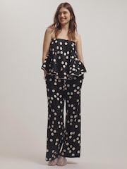 Anthropologie Maeve Strapless Swingy Black Scarf Top - Image 3 of 4