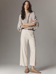 Anthropologie Maeve The Colette Cropped Wide-Leg Trousers: Linen Edition - Image 2 of 4