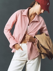 Anthropologie Maeve The Gracelyn Slim Κόκκινο Πουκάμισο με Κουμπωτά Κουμπιά - Εικόνα 2 από 4