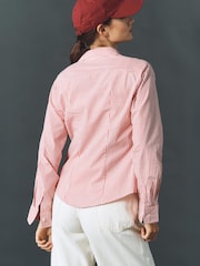 Anthropologie Maeve The Gracelyn Slim Κόκκινο Πουκάμισο με Κουμπωτά Κουμπιά - Εικόνα 3 από 4