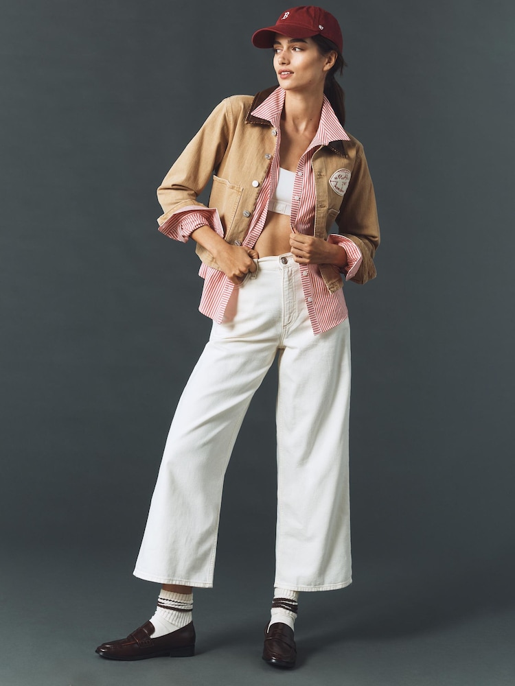 Anthropologie Maeve The Gracelyn Slim Κόκκινο Πουκάμισο με Κουμπωτά Κουμπιά - Εικόνα 4 από 4