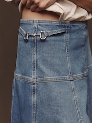 Anthropologie Maeve Denim Blå Maxinederdel med Talje - Billede 4 af 4
