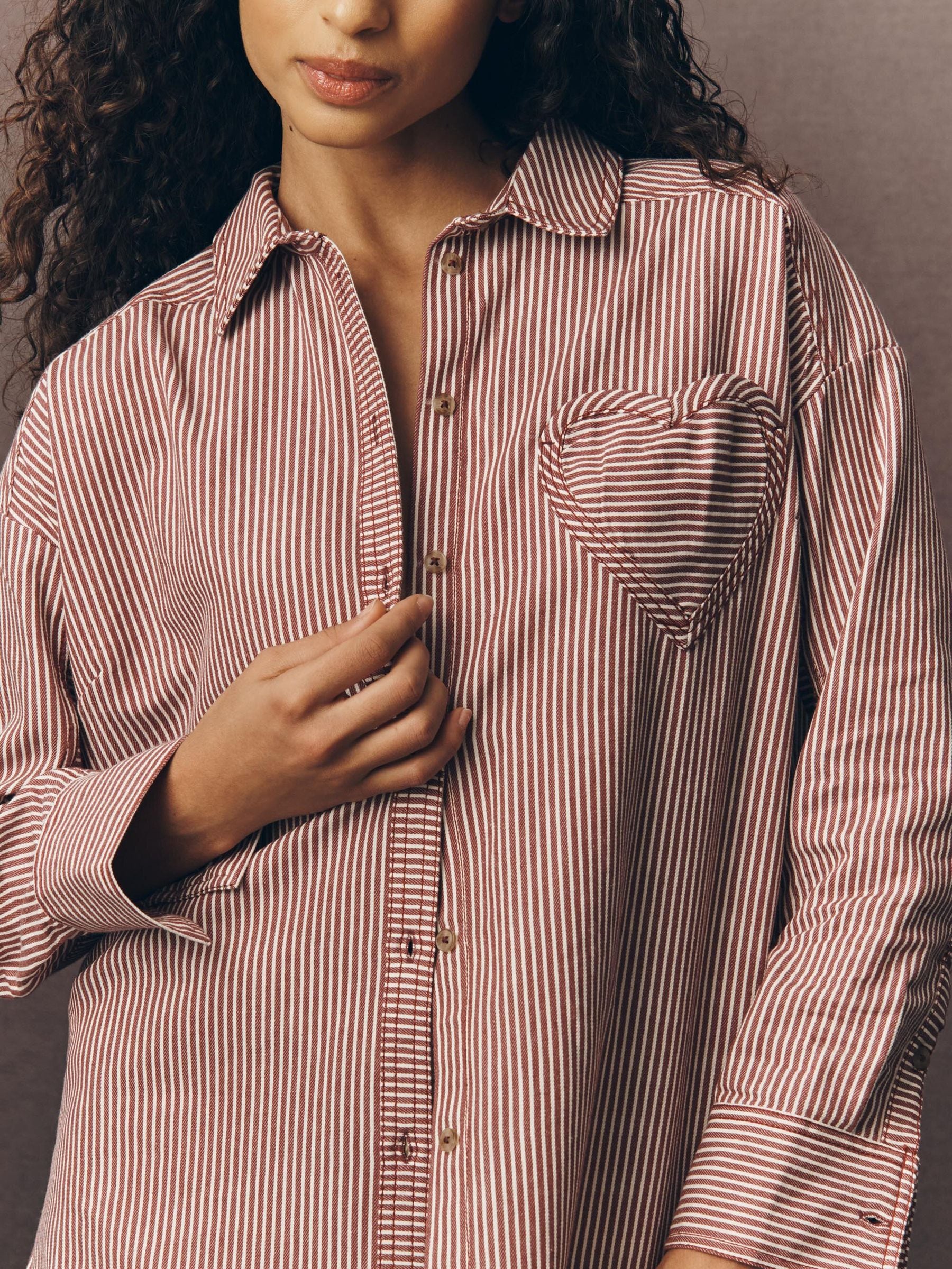 Buy Anthropologie Red Striped Striped Pilcro Heart Pocket Long