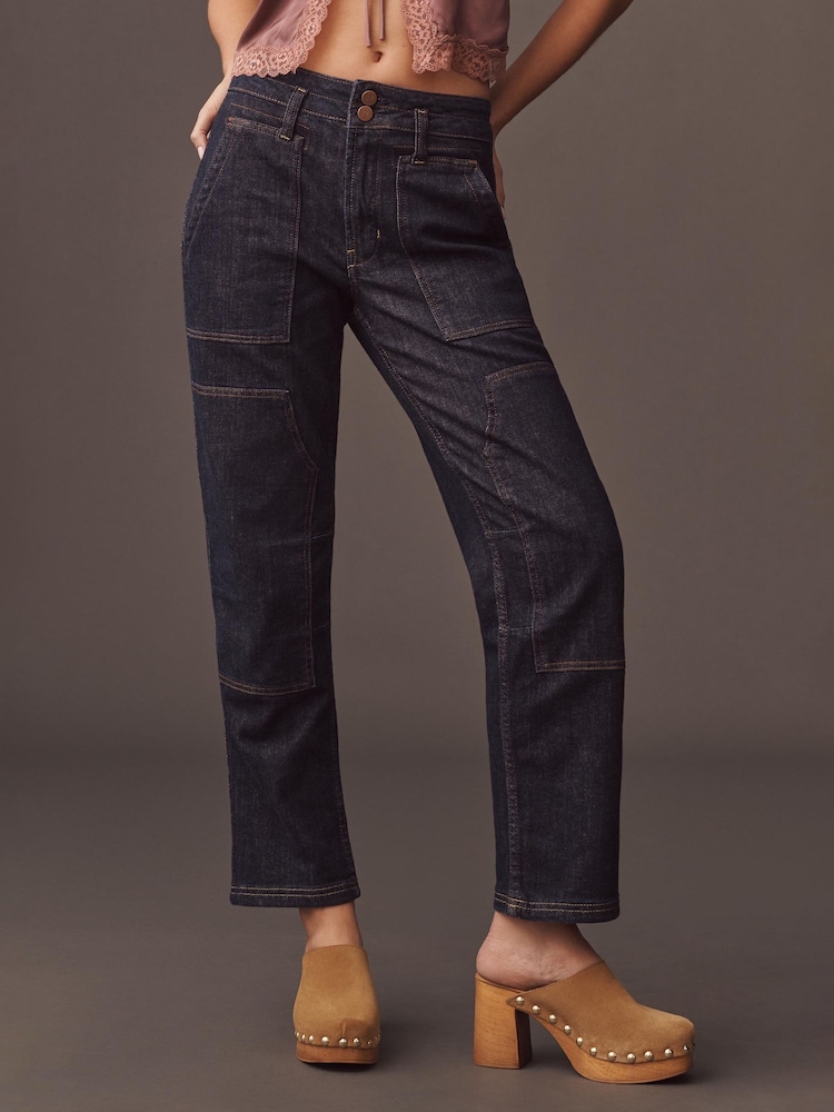 Anthropologie Pilcro The Wanderer Mid-Rise Relaxed Blue Jeans - Imaginea 1 din 4