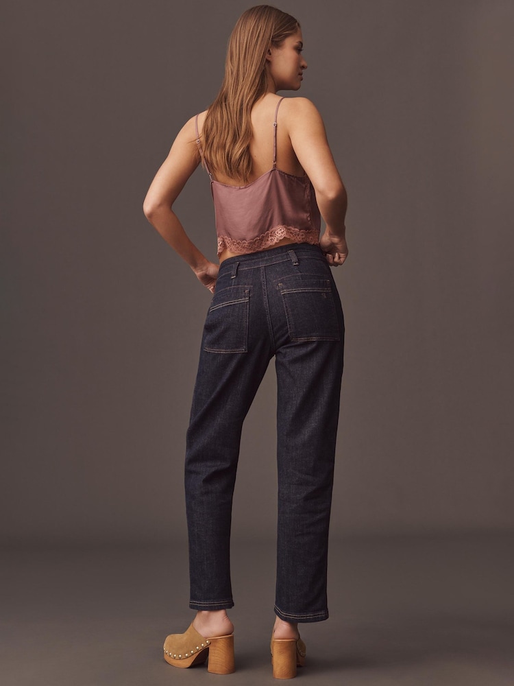 Anthropologie Pilcro The Wanderer Mid-Rise Relaxed Blue Jeans - Imaginea 2 din 4